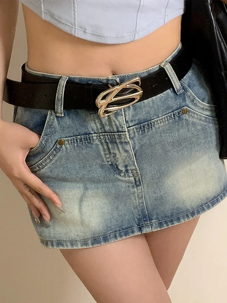 American Style Retro Belt Women's Casual Black PU Leather Belt Versatile Cool Design Hip Hop Style Fashion Accessory