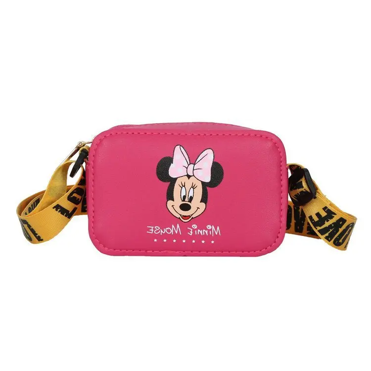 Disney mickey pequeno saco crianças cor sólida de um ombro sacos do bebê meninos novo estilo moda moeda bolsa meninas crossbody saco quadrado