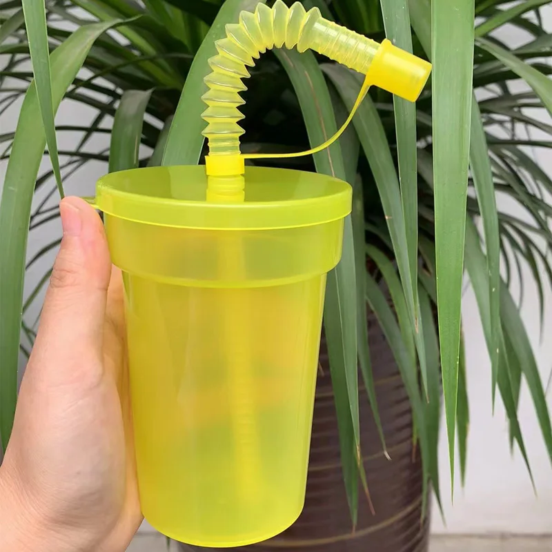 NONE Neon-Schipper-Becher, wiederverwendbar, auslaufsicher, Trinkbecher mit Deckel und Strohhalmen für Geburtstagsfeier, Reisen, Weihnachten, Saftbecher, Wasserflasche 8