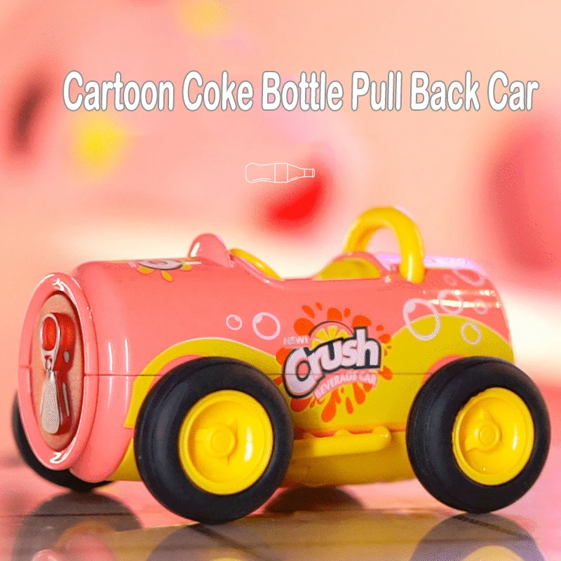 1:36 Diecast Metal Pull Back Vehicles Model Cartoon Coke Bottle /Drink Bottle With Light Music Sound Toy Boys Christmas Gift