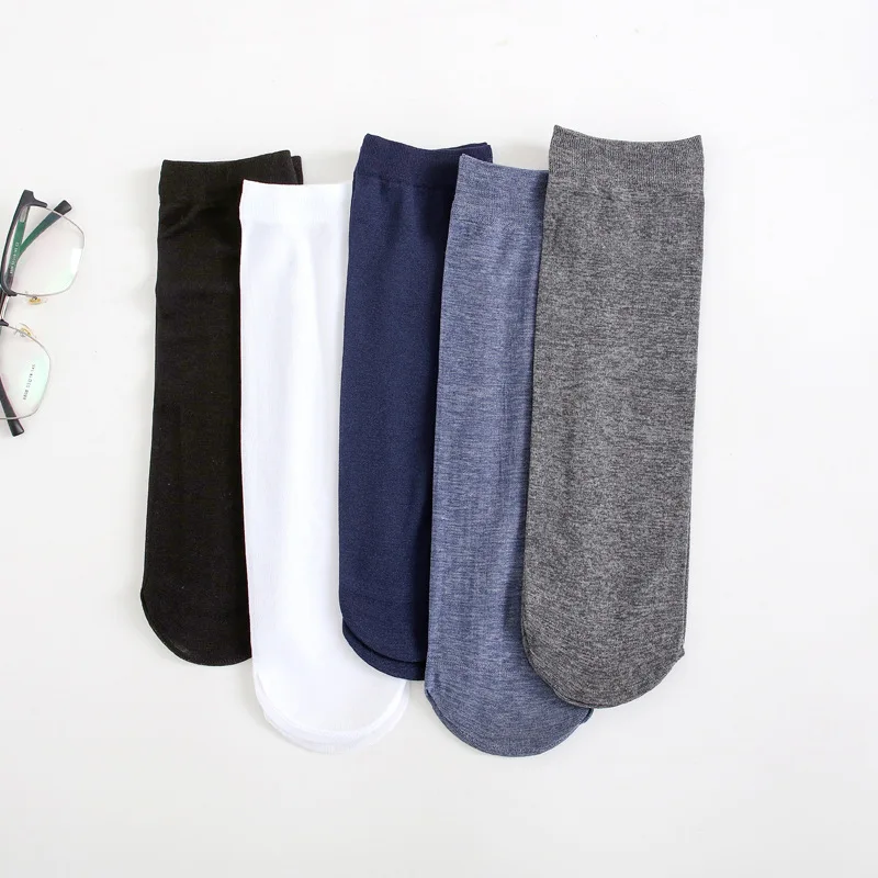 10 Pairs Men's Stockings Spring Summer Thin Ice Stockings Deodorant Mid Tube Business Socks Male Calcetines Mujer
