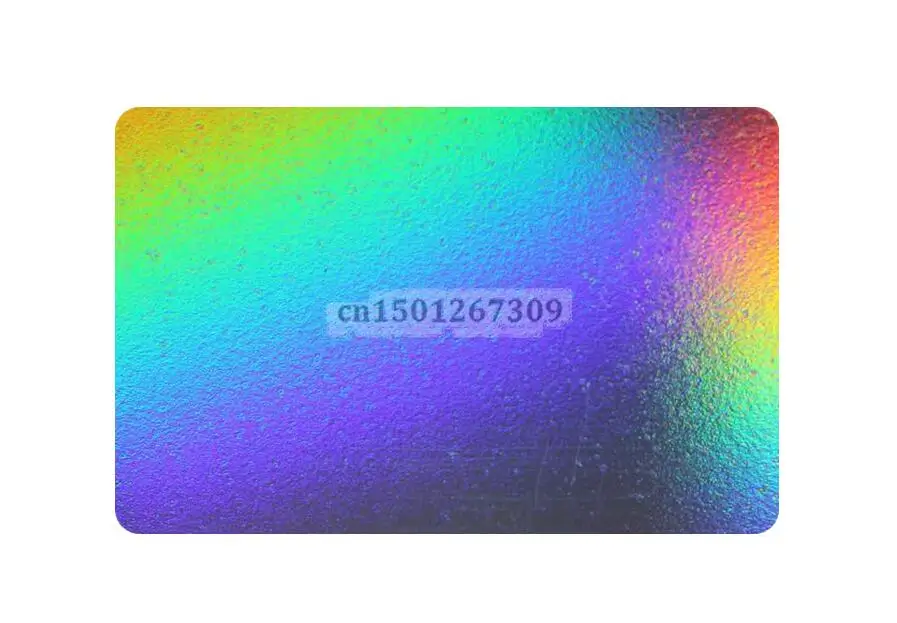 Thickness 0.35mm Silver Holographic Rainbow Color Acetate PVC Business Cards Waterproof