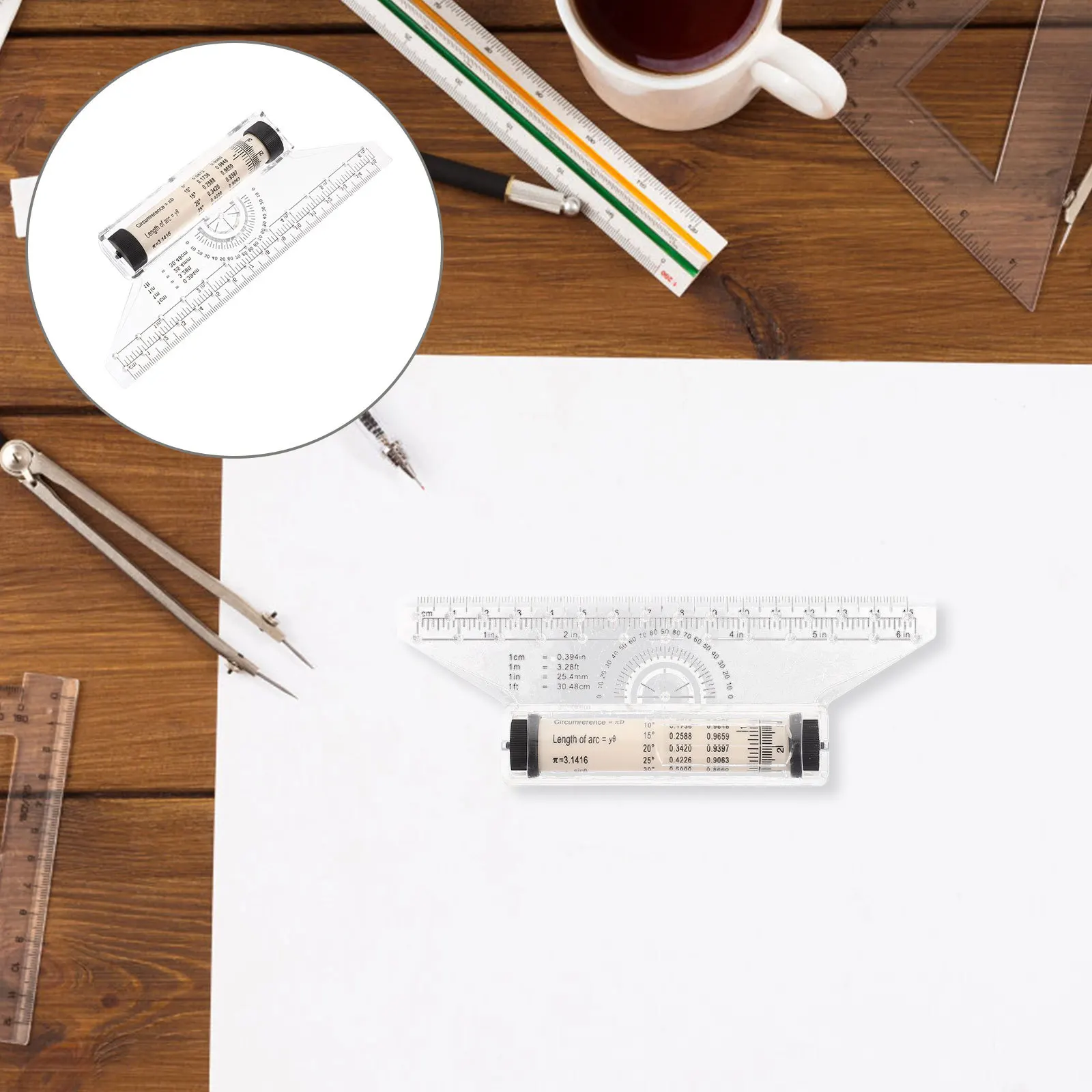 

Clear Scale Parallel Ruler Multi-Purpose Drawing Ruler Material Easy Use Students Engineers Design Geometry Shapes