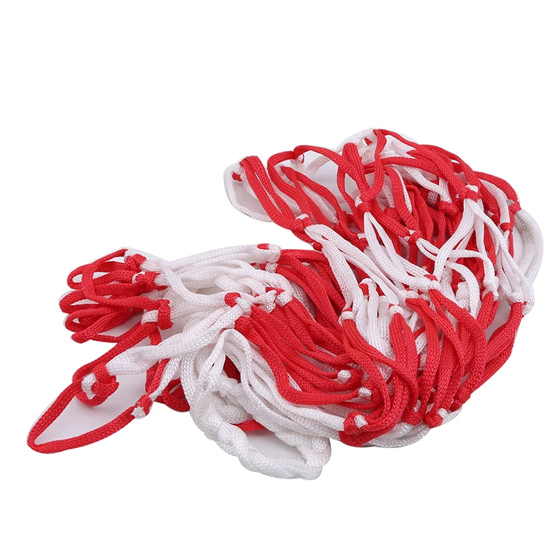 Outdoor Basketball Baskets Football Volleyball Large Nylon Red + White Braided Mesh Net Bag Sports Accessories