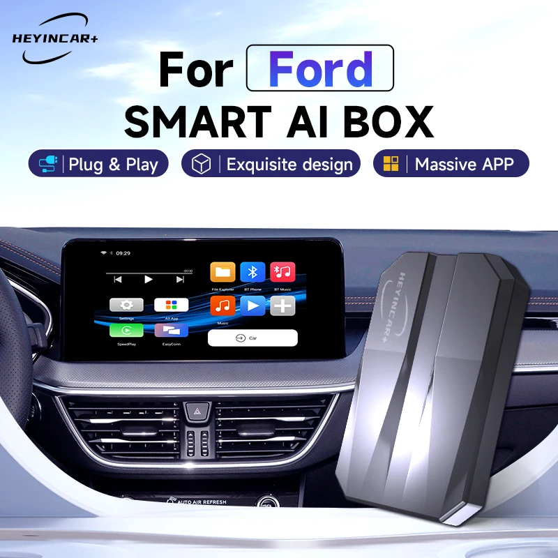 

2024 HEYINCAR Smart AI Box Wireless Android Auto CarPlay For Ford F150 Explorer BRONCO Maverick Mustang For Netflix For YouTube