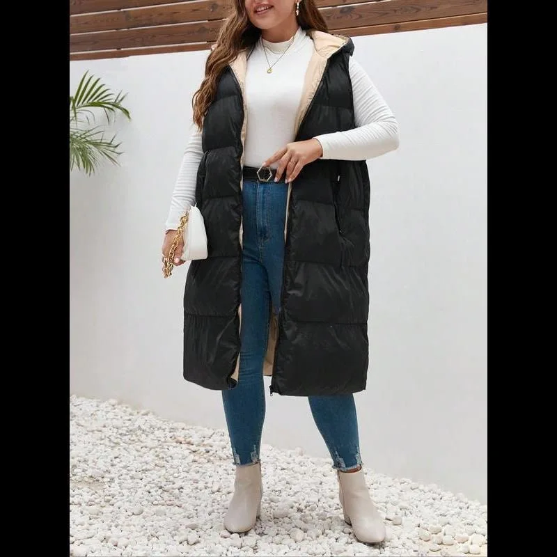 

Long Casual Vest K 86106 Wind Direction Cross-Border Fashion Women's down Jacket without Brand Registration Mark