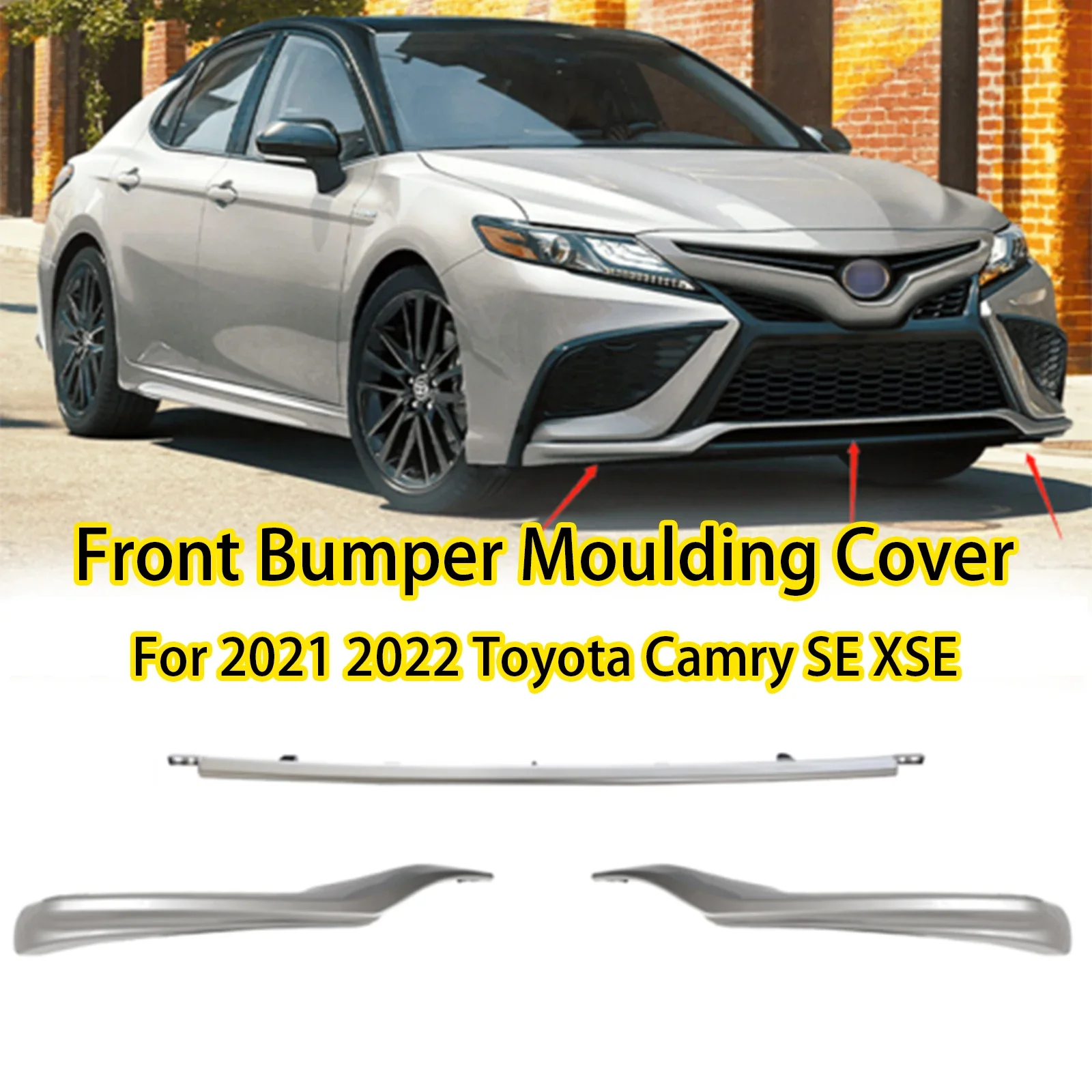 

Replacement parts Front Bumper Moulding Cover Trim Car Accessories For 2021 2022 Toyota Camry SE XSE Chrome Glossy Black