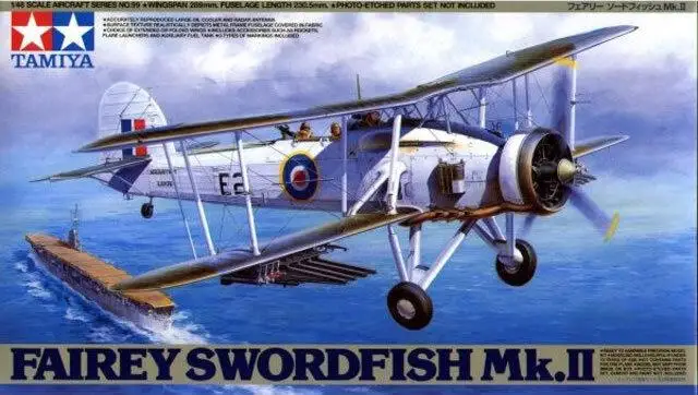 

Tamiya 61099 1/48 Scale Model Aircraft Kit WWII RAF Fairey Swordfish MK.II