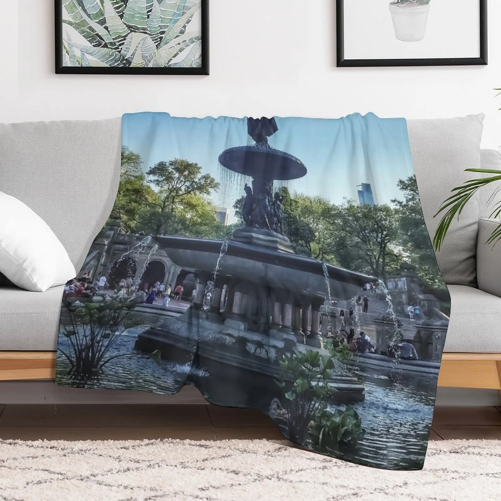 Bethesda Fountain, Central Park, NYC Throw Blanket Picnic Sofa Throw manga For Decorative Sofa Blankets