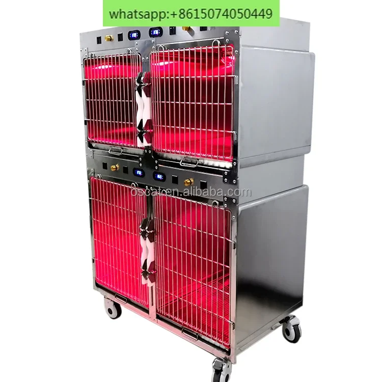 Veterinary Pet Intensive Care Unit Cage Animal Pet with Temperature Control and Oxygen