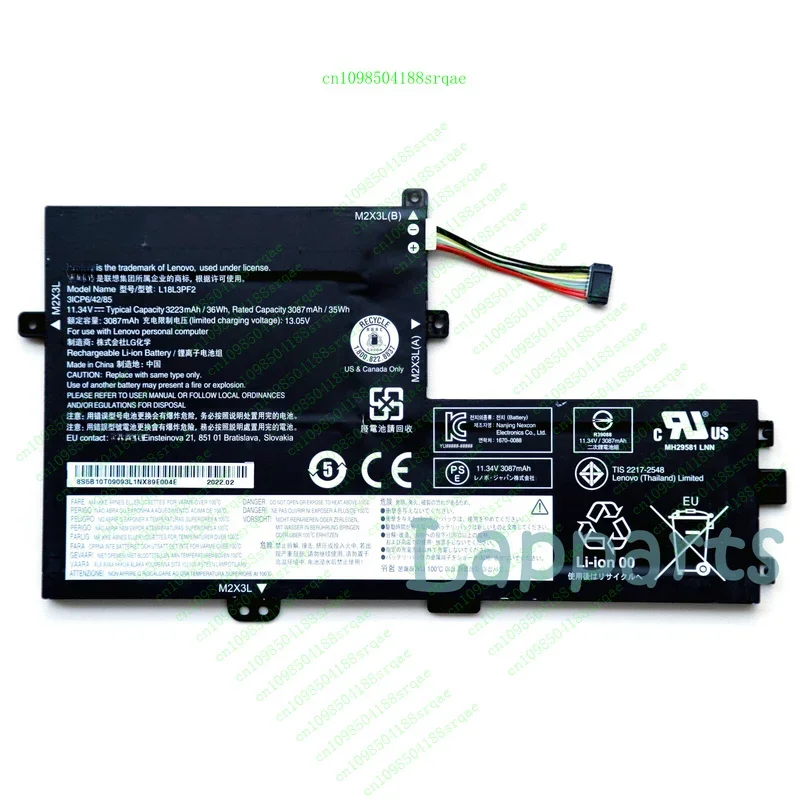 

L18L3PF2 L18L3PF3L 18M3PF6 Battery for Lenovo IdeaPadS340-15IWL C340-15"% Test"