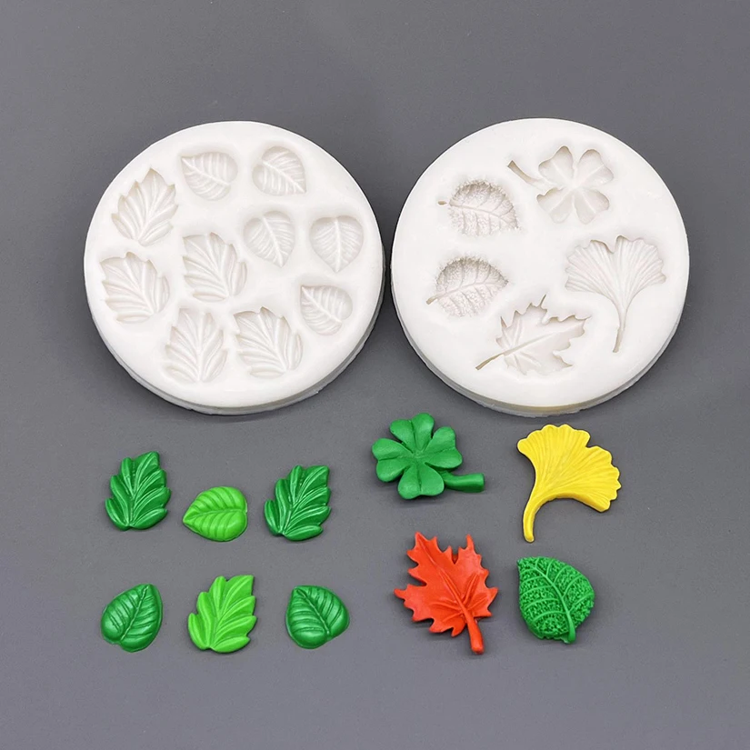 Ginkgo Maple Four Leaf Clover Silicone Mold Sugarcraft Chocolate Cupcake Baking Mold Fondant Cake Decorating Tools