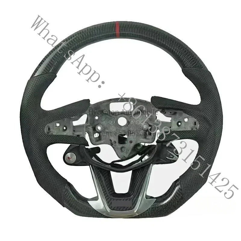 Suitable high-quality modified carbon fiber perforated leather, factory-customized, suitable Ct3 Ct4 car steering wheel
