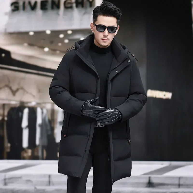 

Long Down Jacket Man Hooded Removable Designer Clothes Men Luxury Duck Male Padding Mens Winter Jacket Men's Cold Coat