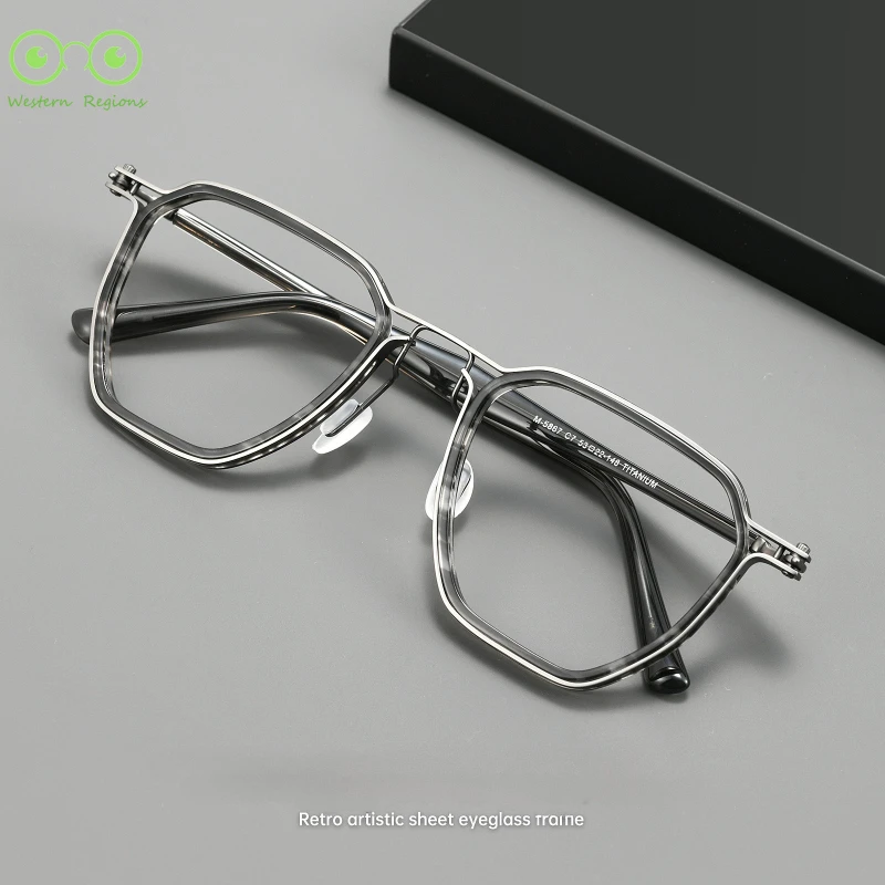 

160mm large face frame for men, myopia retro pure titanium wide face frame, suitable for several days, classic style