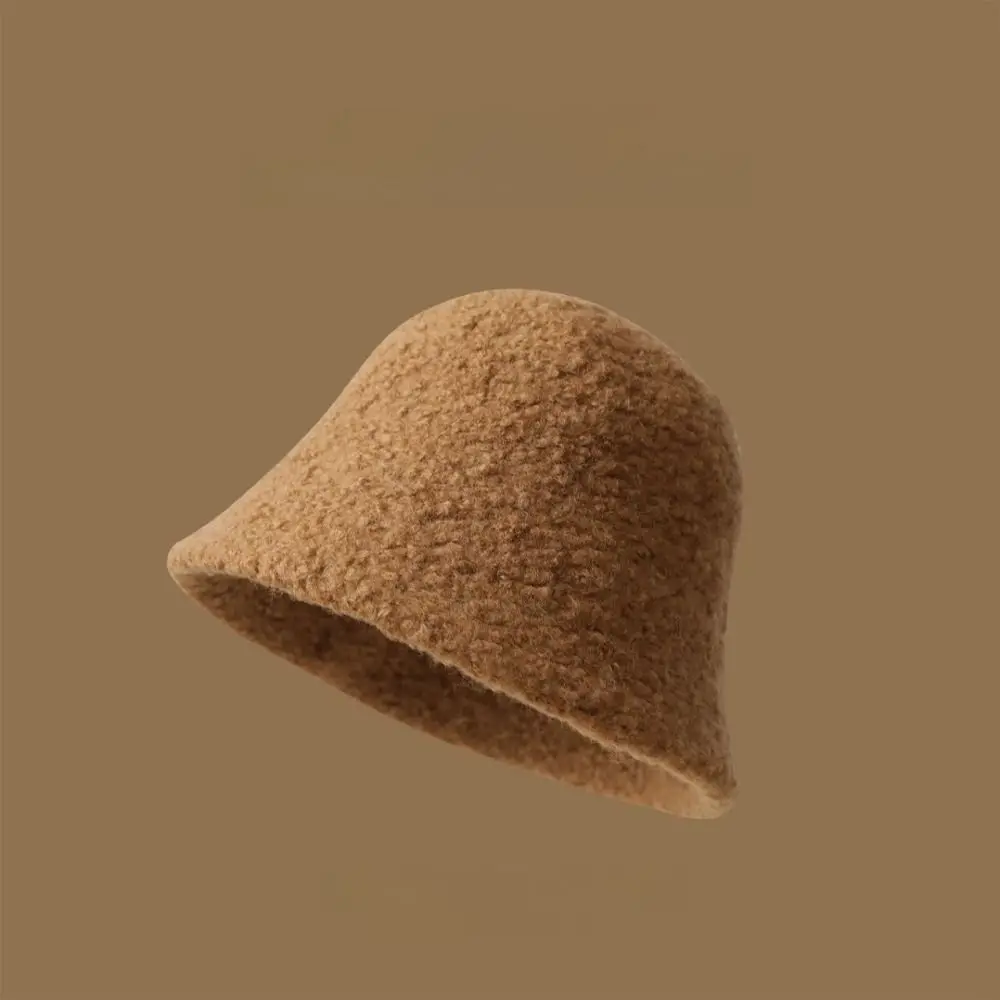 قبعة دلو صوف كاجوال سميكة تحافظ على الدفء قبعة دافئة مقاومة للرياح قبعات صياد السمك للنساء