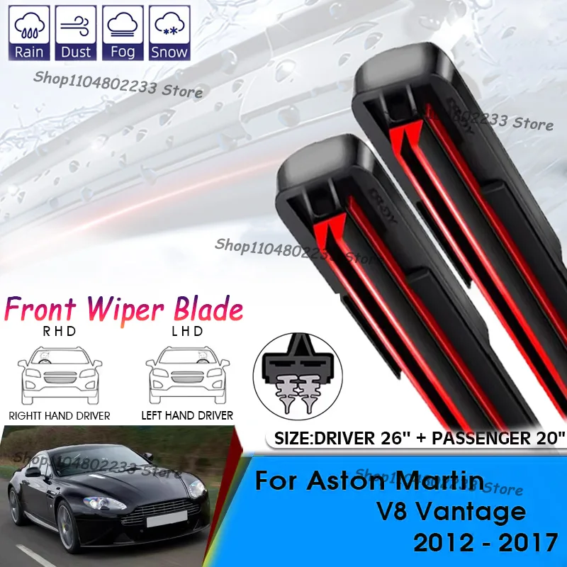 

Front Windshield Wiper Cleaning Double-layer For Aston Martin V8 Vantage 2012-2017 Windshield Windscreen Front Window Blades