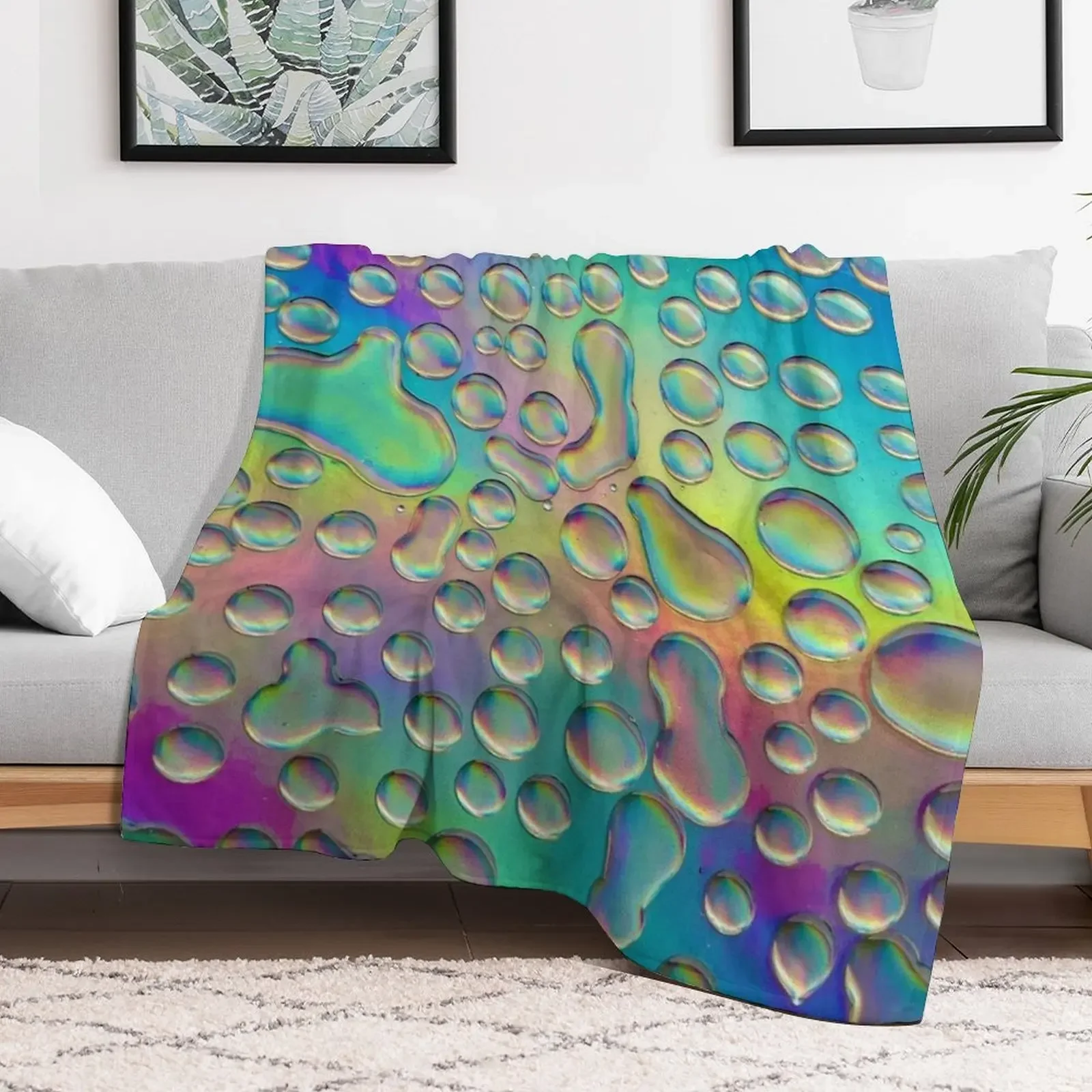 Neon Drips Throw Blanket Luxury Designer Single Blankets