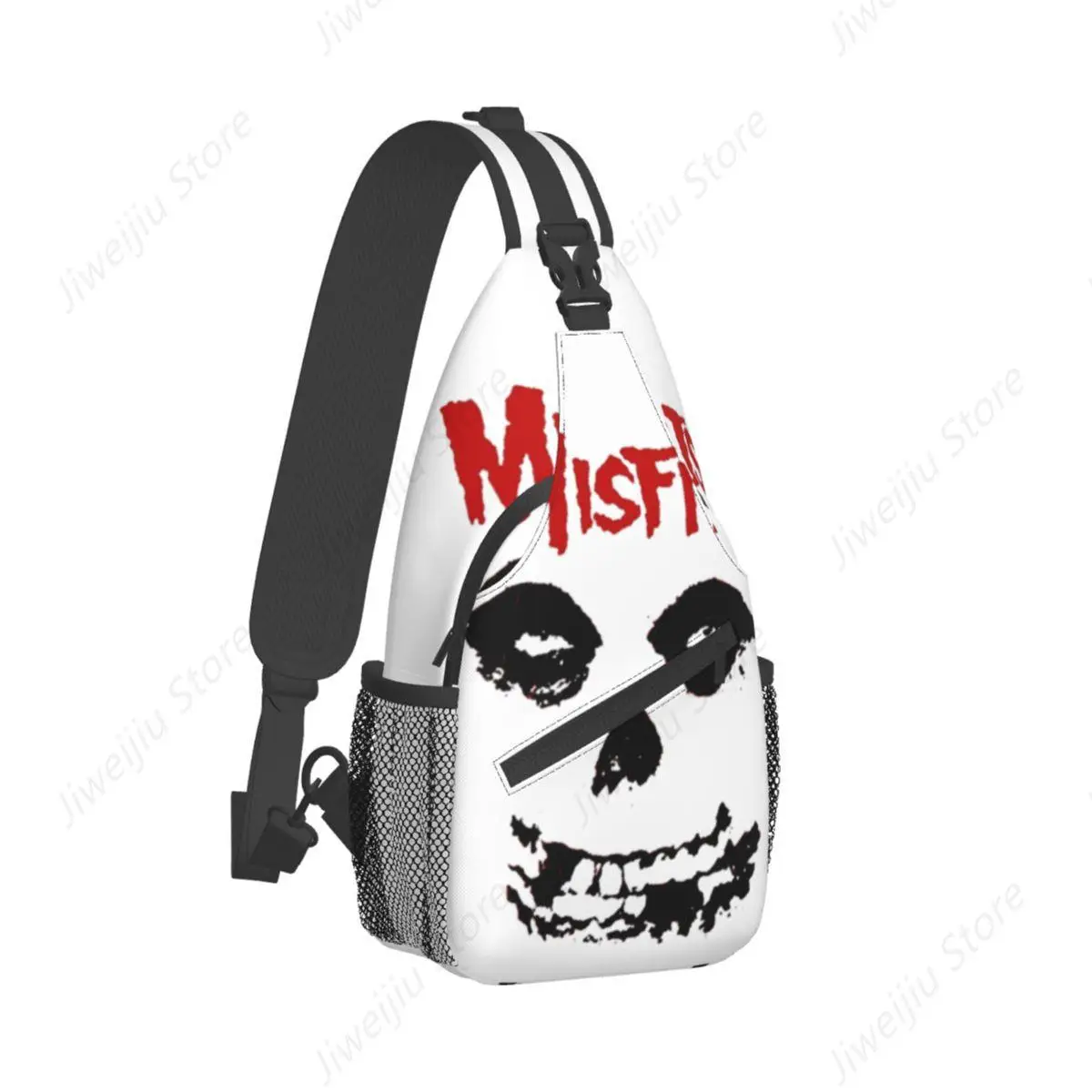 Misfits Skull Sling Bags Stuff For Unisex Casual Punk Rock Band Fanny Pack