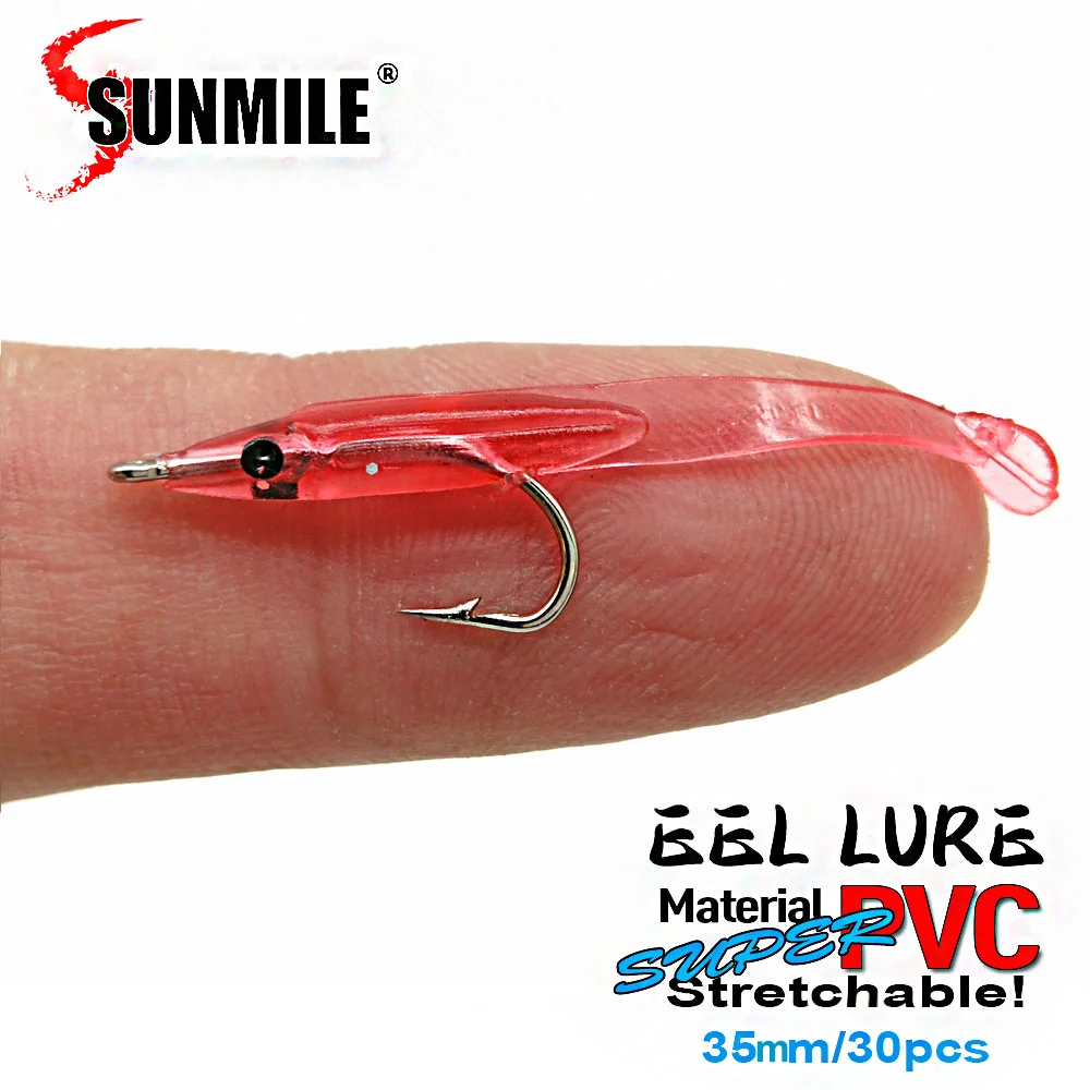SUNMILE 30pcs Eel Soft Fishing Lure 35mm PescaTackle Wobblers Fish Lures Carp Leurre Souple Soft Baits