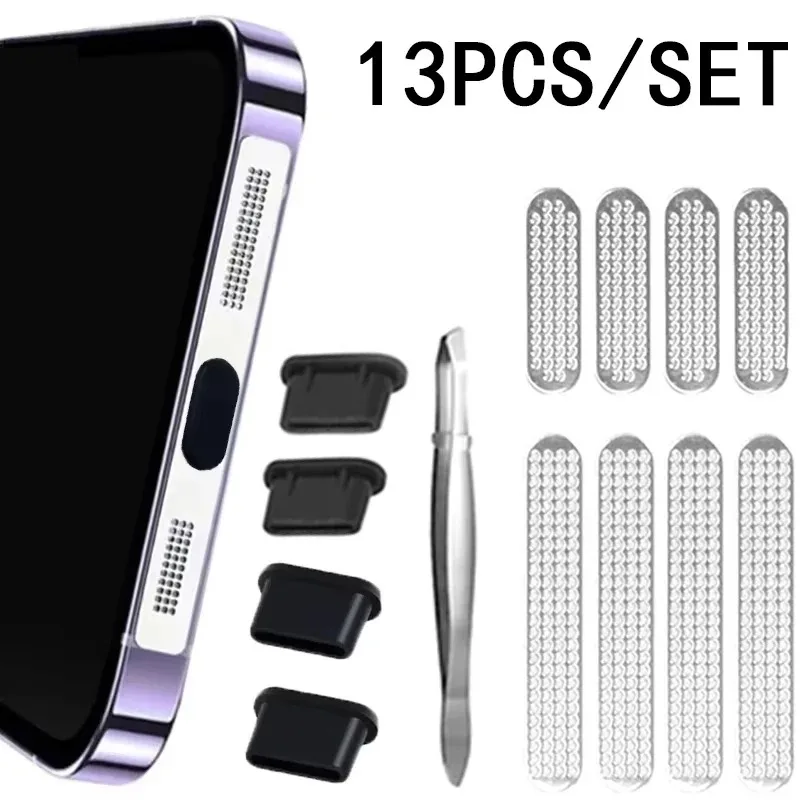 

Phone Speaker Anti-Dust Metal Mesh Stickers 13Pcs/Set Adhesive Reusable Ultra Slim Dust Cover for iPhone Samsung Xiaomi Huawei
