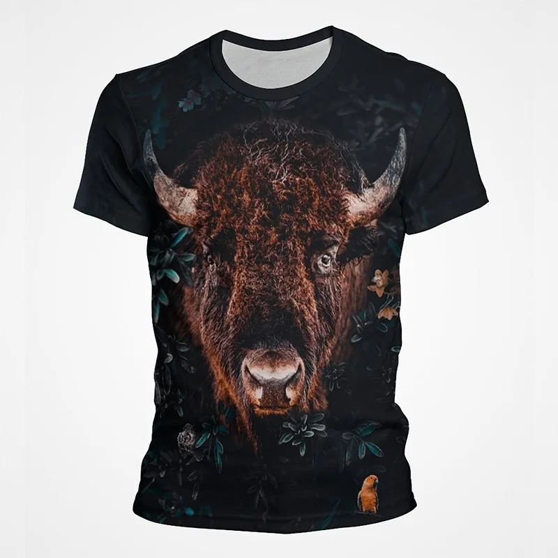 Flower Animal Tiger Lion Design 3D Print Summer Harajuku Short Sleeve Men Women Children Casual T shirt Streetwear Cool T-shirt image 2