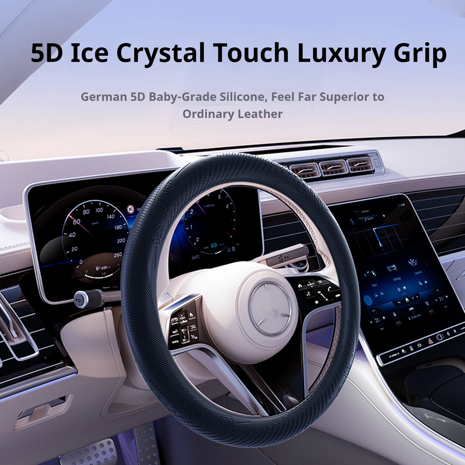 Steering Wheel Cover,Silicone Steering Wheel Cover,Suitable for All Kinds of Light Cars,Breathable and Non-Slip,Multi-Color,Sili
