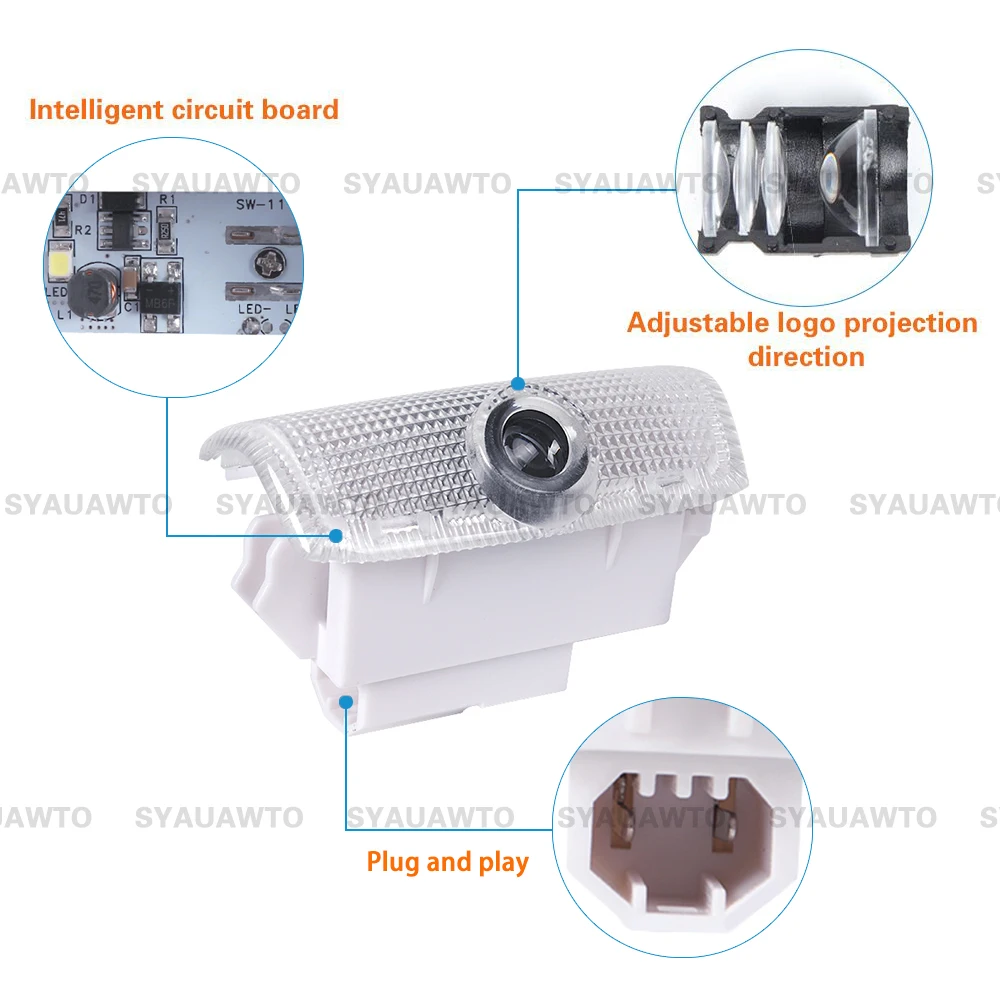 2x LED Car Door Welcome Light Projector Accessories For Infiniti QX50 QX56 QX60 QX70 QX80 FX G Q50 Q60 Q70 M EX EX25 2011-2022