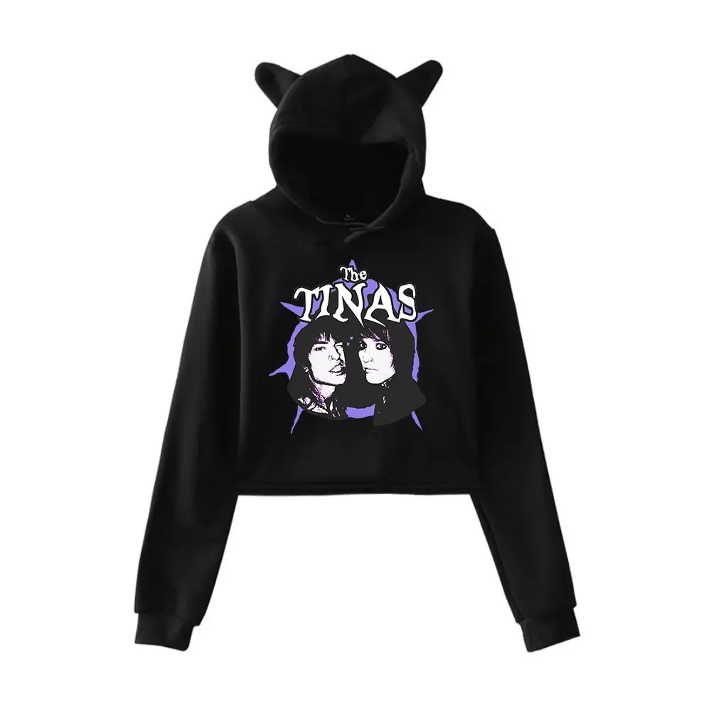 

Jake Webber The Tinas Cat Ear Hoodie Women Long Sleeve Sweatshirts Female Casual Streetwear Crop Tops