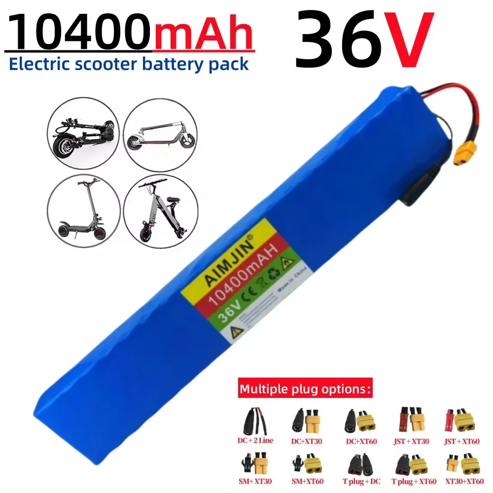 18650 36V 10400mAh BMS Li-ion Battery Pack 10S4P 500W High Power Modified Bicycle Scooter Electric Vehicle