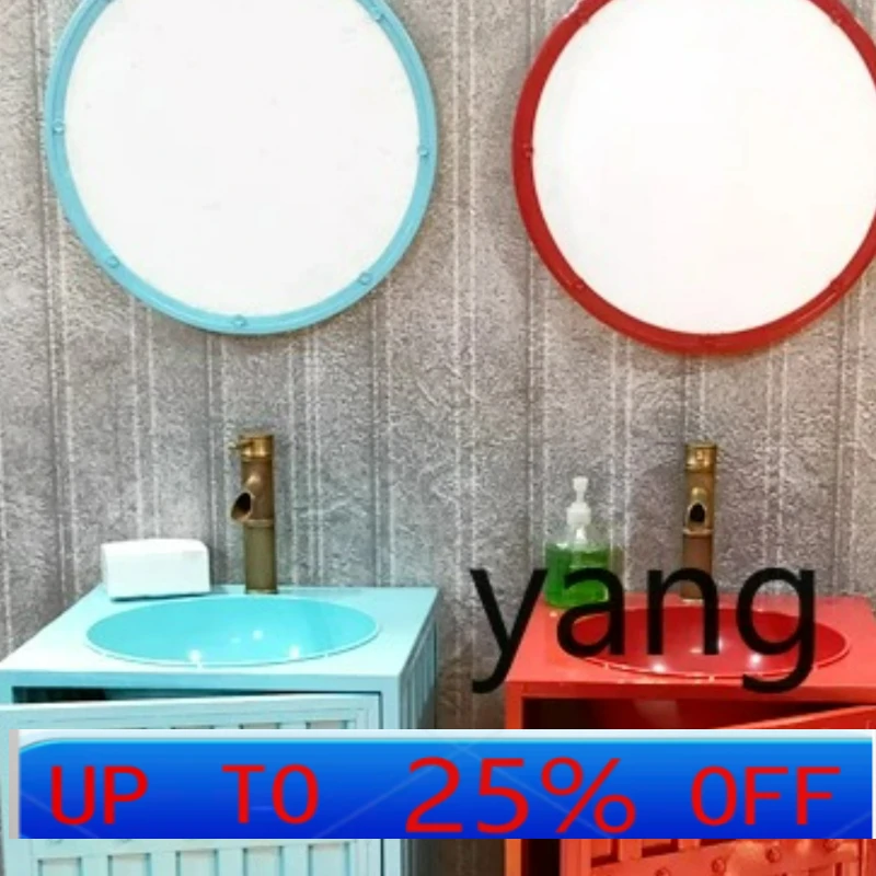 

Lmm retro wash basin creative integrated bar container column table basin cabinet combination