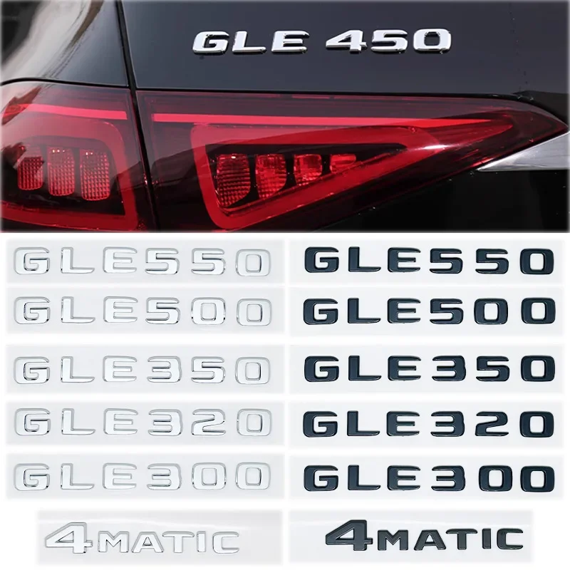 Car Trunk Letters Logo Emblem Badge Decals Sticker For Mercedes Benz GLE Class GLE53 GLE350 GLE400 GLE450 W166 W167 4Matic GLE63