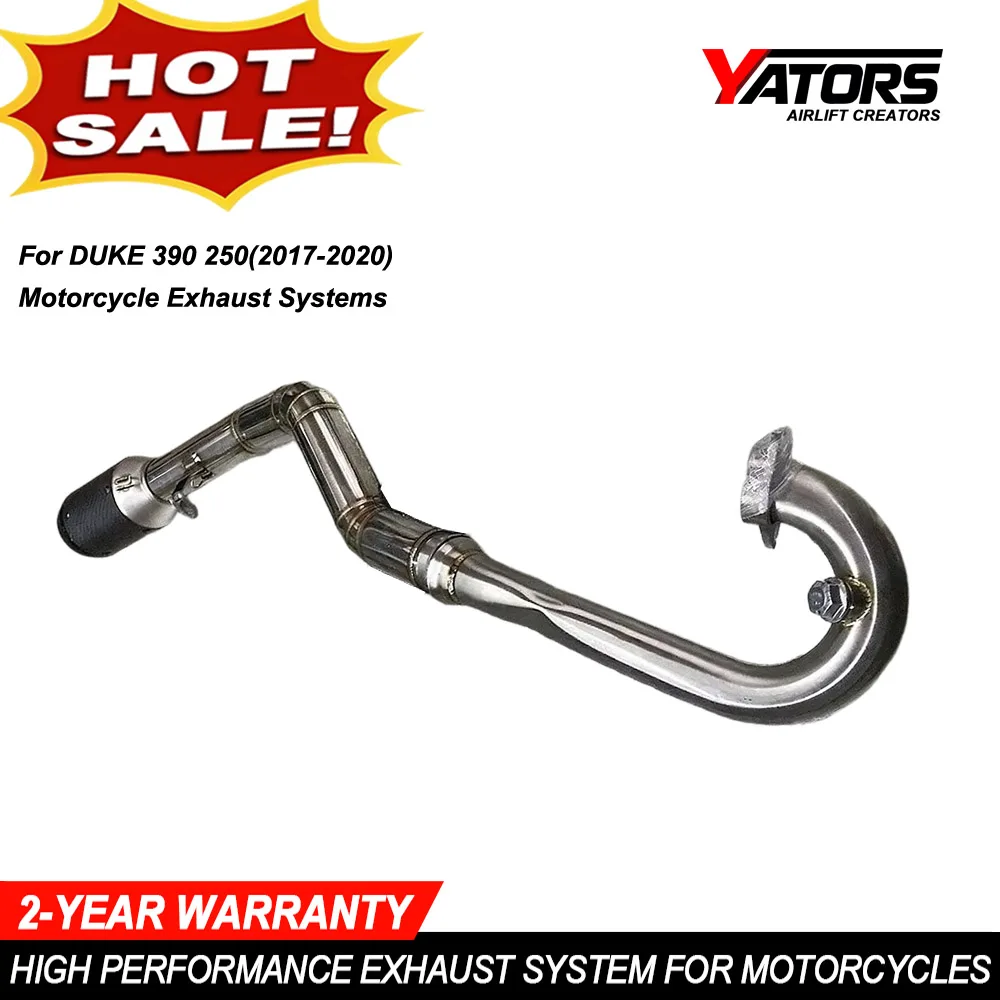 Motorcycle Exhaust Systems For DUKE 390 250 2017-2020 Exhausts Pipes Full System Carbon Exhaust Header Link Pipe Modified