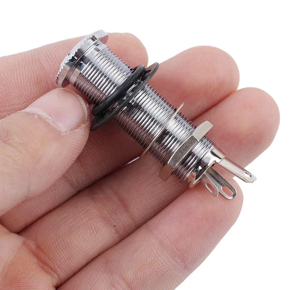 1x Jack Socket Metal For Electric Guitar, Electric Bass 6.35mm Stereo Output Input 1/4 Inch Jack Socket Plug For Electric Guitar