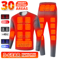 30 Areas Winter Motorcycle Heated Thermal Underwear Men's Women's Heated Jacket USB Smart Camping Hiking Heating Pants Ski Warm