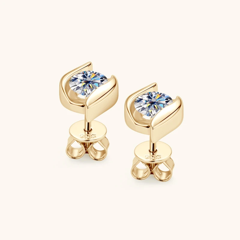 Novelties 2023 Trend Sell Original Silver Earring 925 Moissanite Stud D Color 5mm Twist Stud for Girls Birthday Fine Jewelry