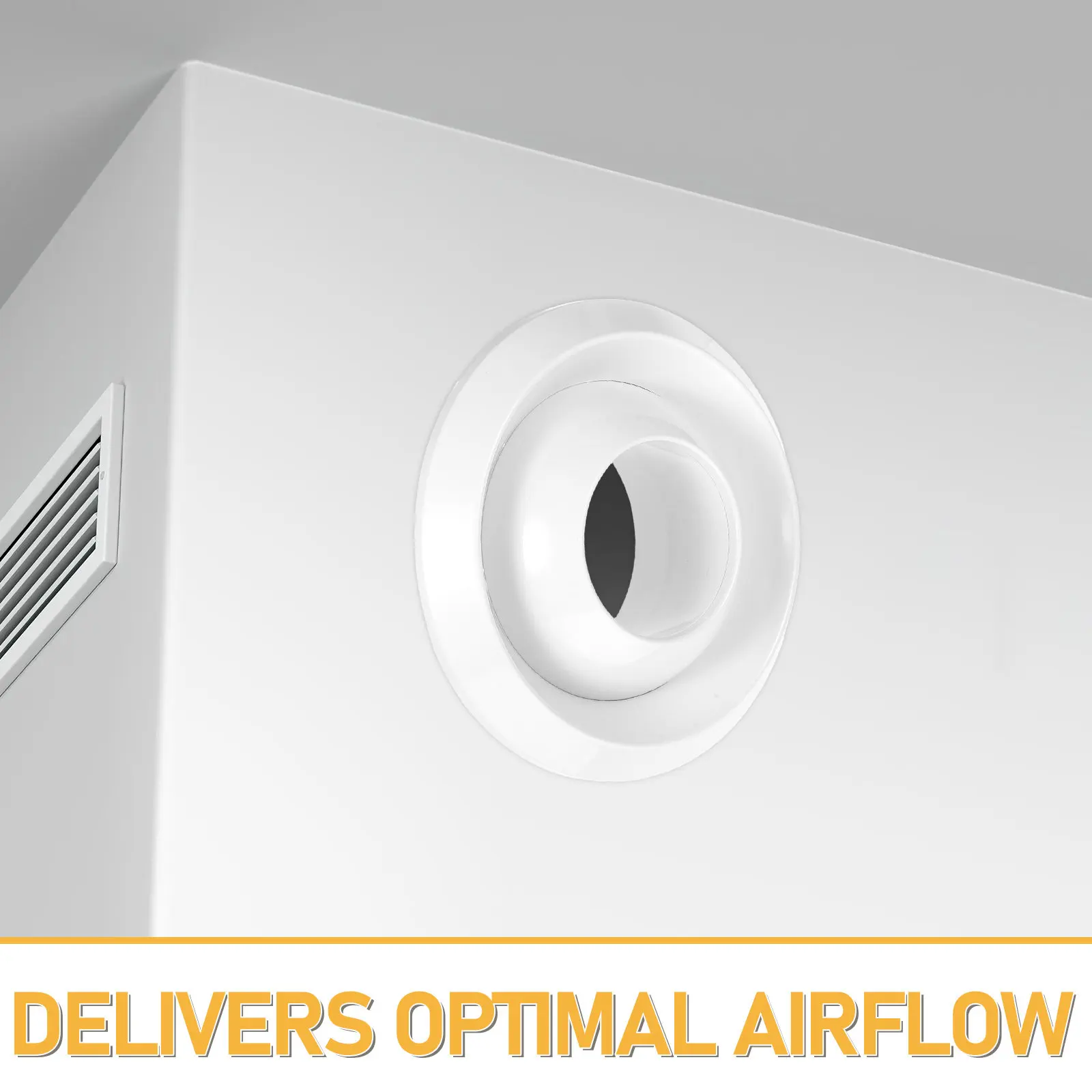 8 Inch Central Air Conditioning Vent Cover Plastic Rotating Soffit Diffuser Ceiling Exhaust Round Air Outlet Diffuser Commercial