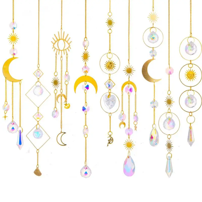 Outdoor Lighting Crystal Pendant Beautiful Fashion Indoor And Outdoor Home Decor Light And Shadow Wind Chime Prism Ball Decor