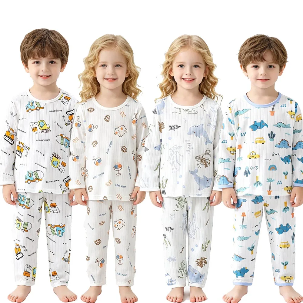 Baby Pajamas Sets Cotton Children's Pijamas Toddler Long Sleeve Baby Nightwear Pyjamas Kids Cartoon Homewear Girls Clothes