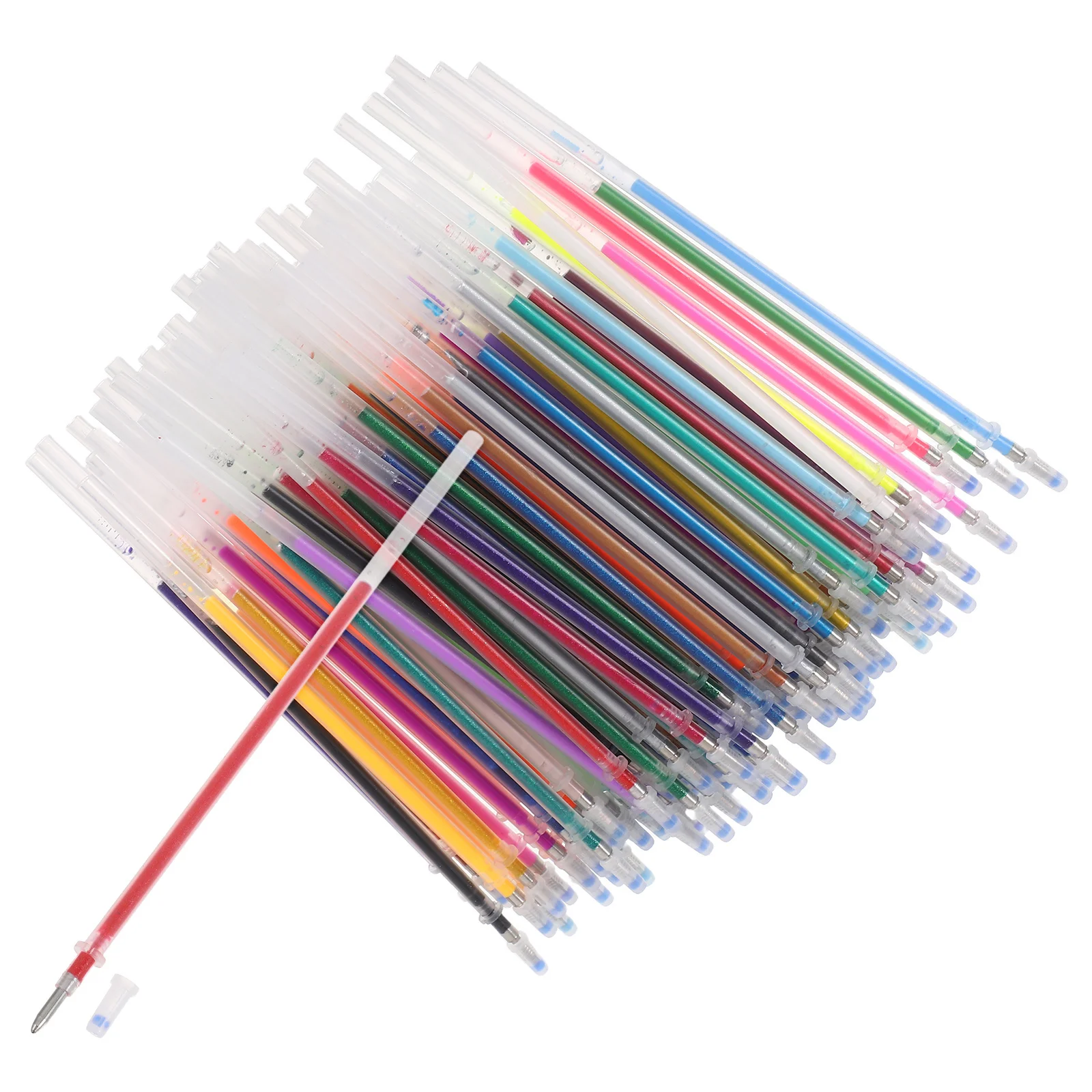 96 Pcs Gel Pen Refillable Decorative Students Stationery Ink Pens Refills Fine Point Glitter Replacements