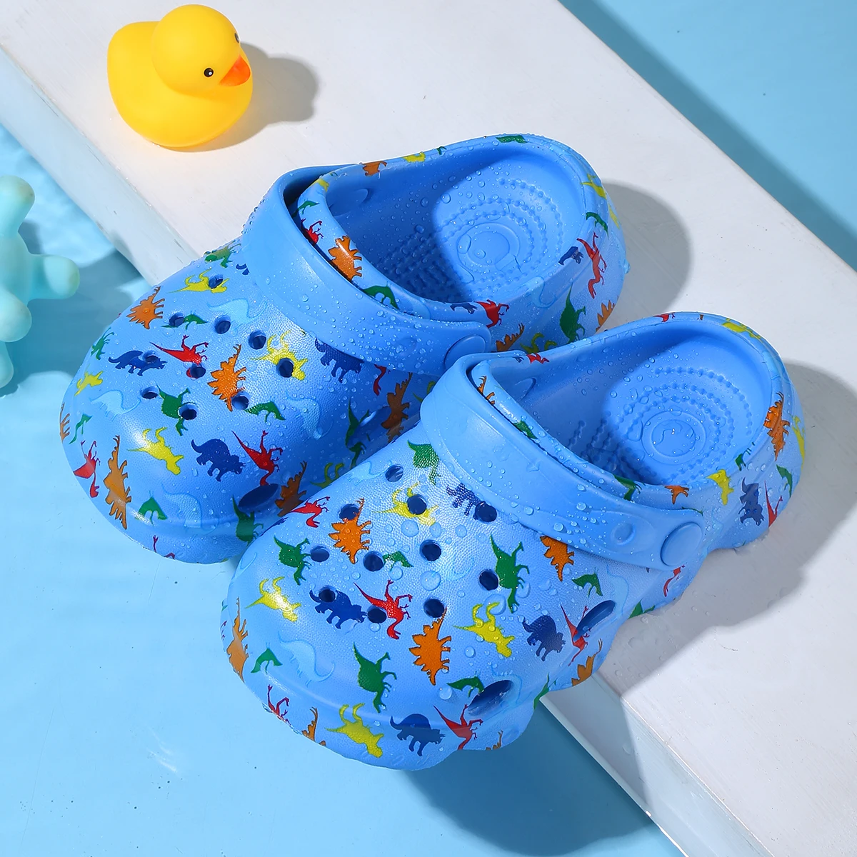 Kids Dinosaur Garden Shoes Cute Cartoon Sandals Clogs Toddler Beach Pool Water Shoes Summer Slides for Boys