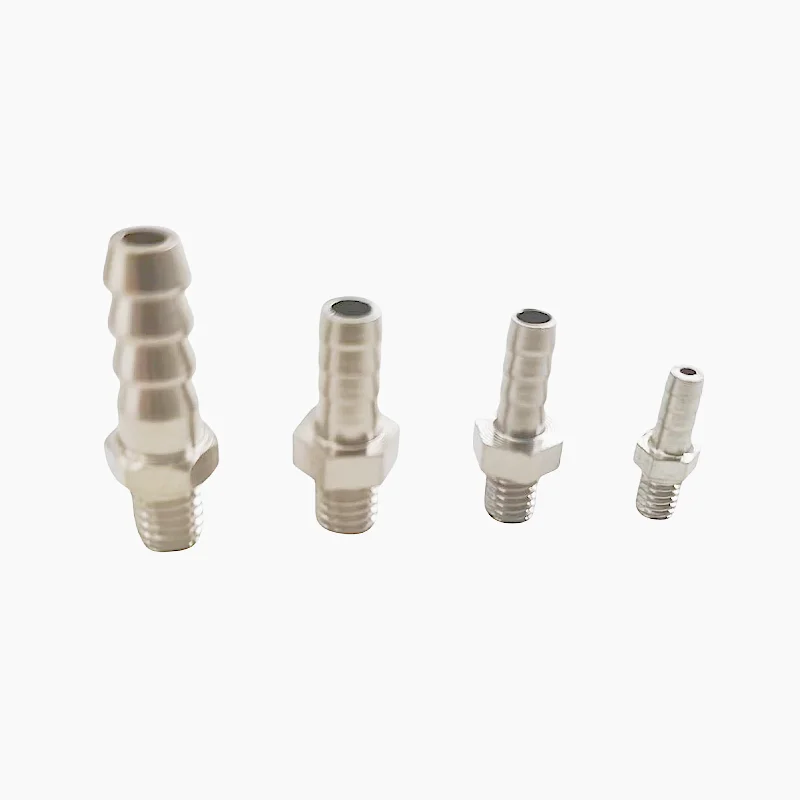 5PCS Miniature M4 M5 M6 Metric Male To 3mm 4mm 5mm 6mm Hose Barb OD Copper Nickel Plated Barb Tube Fitting Connector Adapter