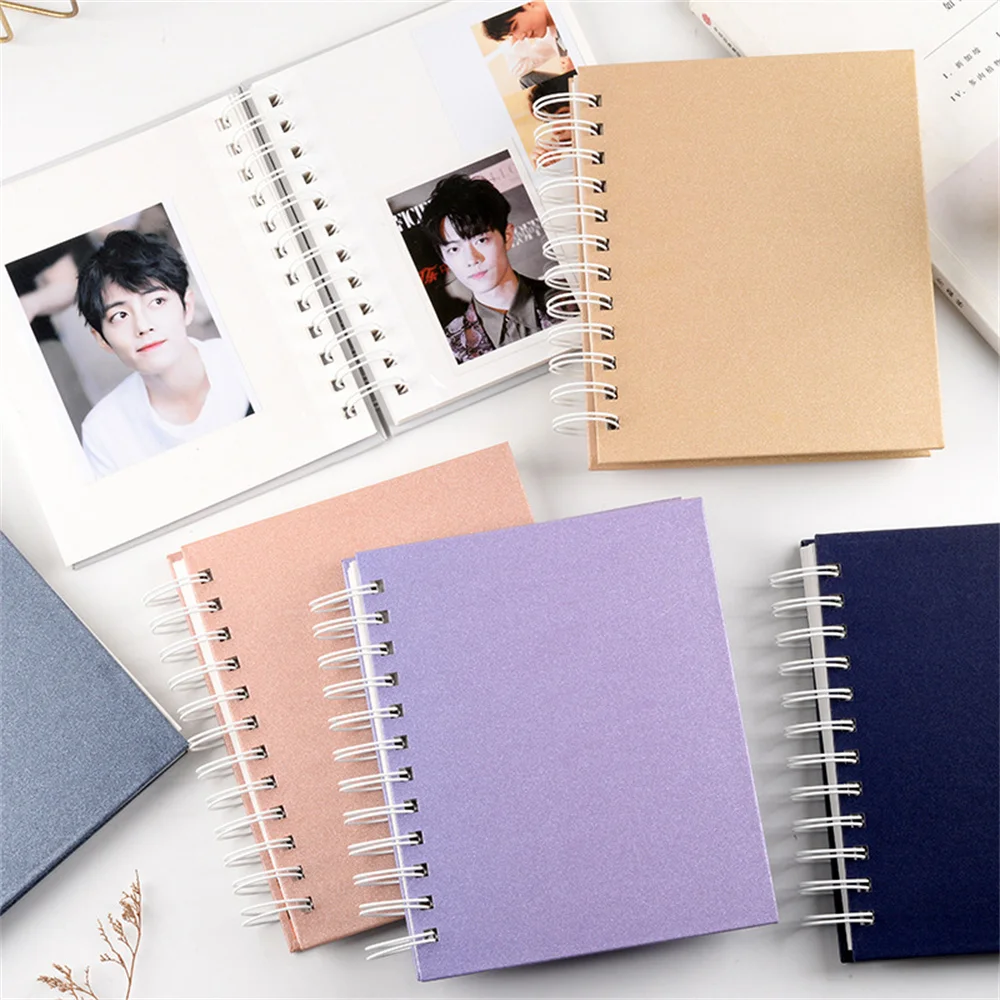 3/4/5/6 inch Photo Album Solid Color Sparkling DIY Photo Album Self-adhesive Photo Album Adsorption Type Photo Album