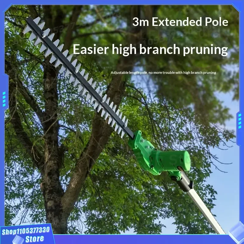 Cordless Electric Hedge Trimmer Multifunctional Garden Grass Cutter Lawn Mower Pruning Saw for Tall Branches and Bushes