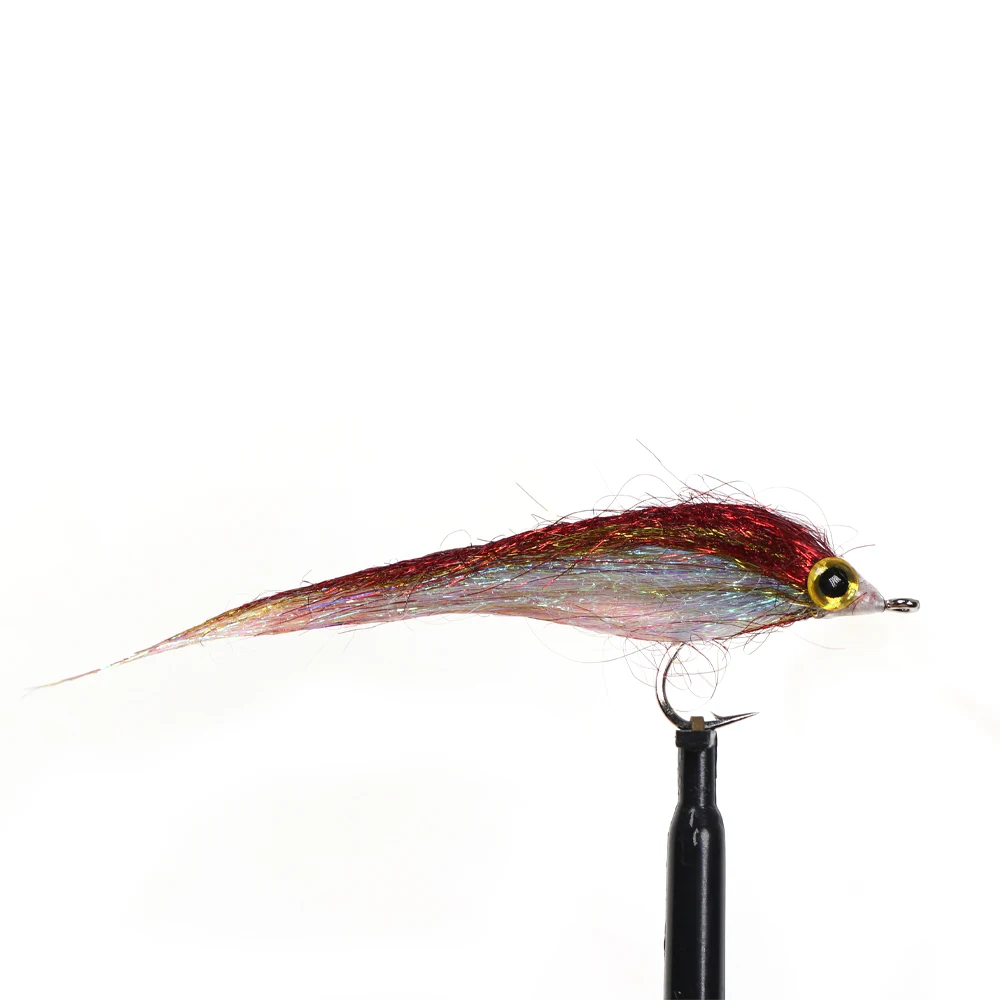 5 Stück/6 Stück Ice Dub Wounded Minnow Fliegen, langsam sinkende Köderfische, Streamer-Fliegen, Fliegenfischen, Forellen-, Hecht- und Steelhead-Angelköder – Detail 6