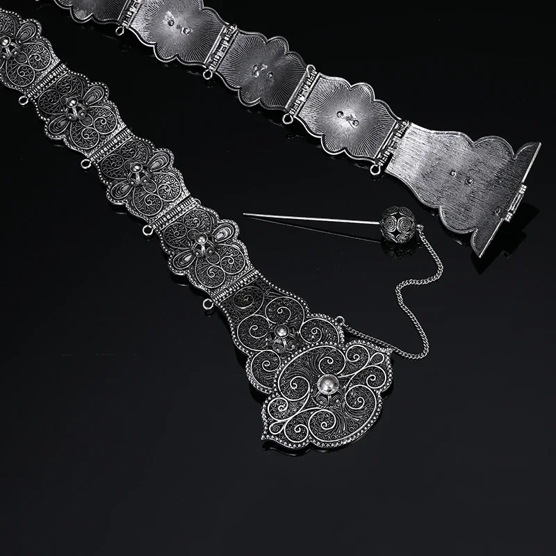 Caucasian Ethnic Metal Belt Adjustable Length Ladies Wedding Decorative Jewelry Waist Chain