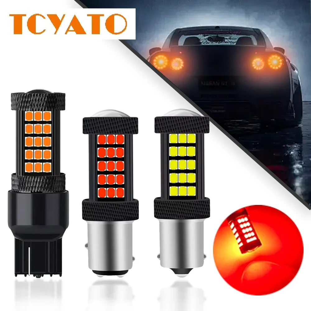 2PCS 1156 1157 2835 66SMD LED Bulb P21W BAU15S P21/5W 7440 W21W W21/5W 7443 12V White for Turn Signal Light Reverse Lamp