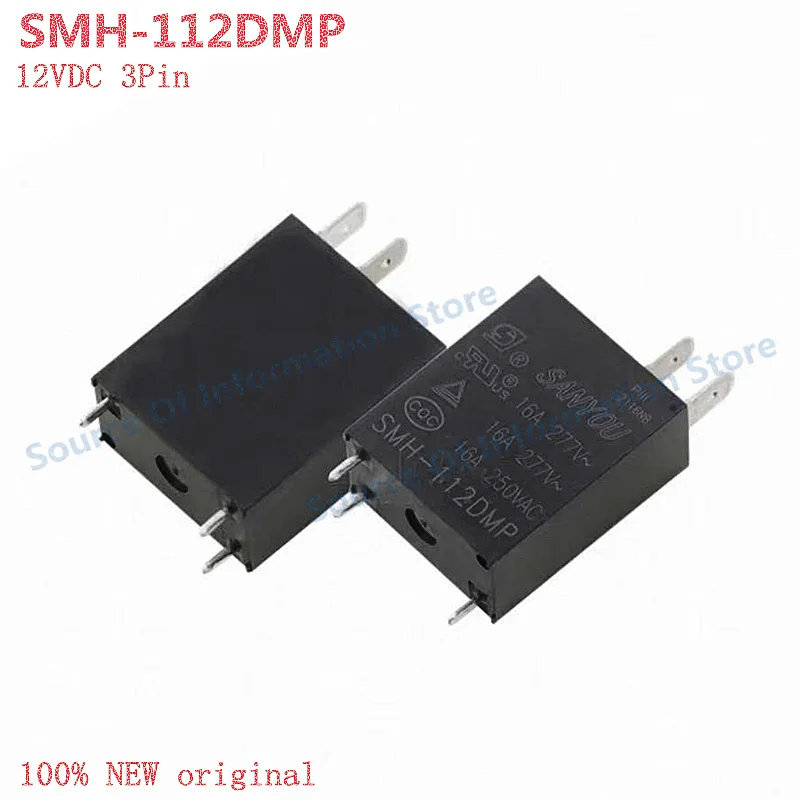 

5Pcs SMH-112DMP 12VDC 3-Pin Relay 16A Automobile Electronic Component