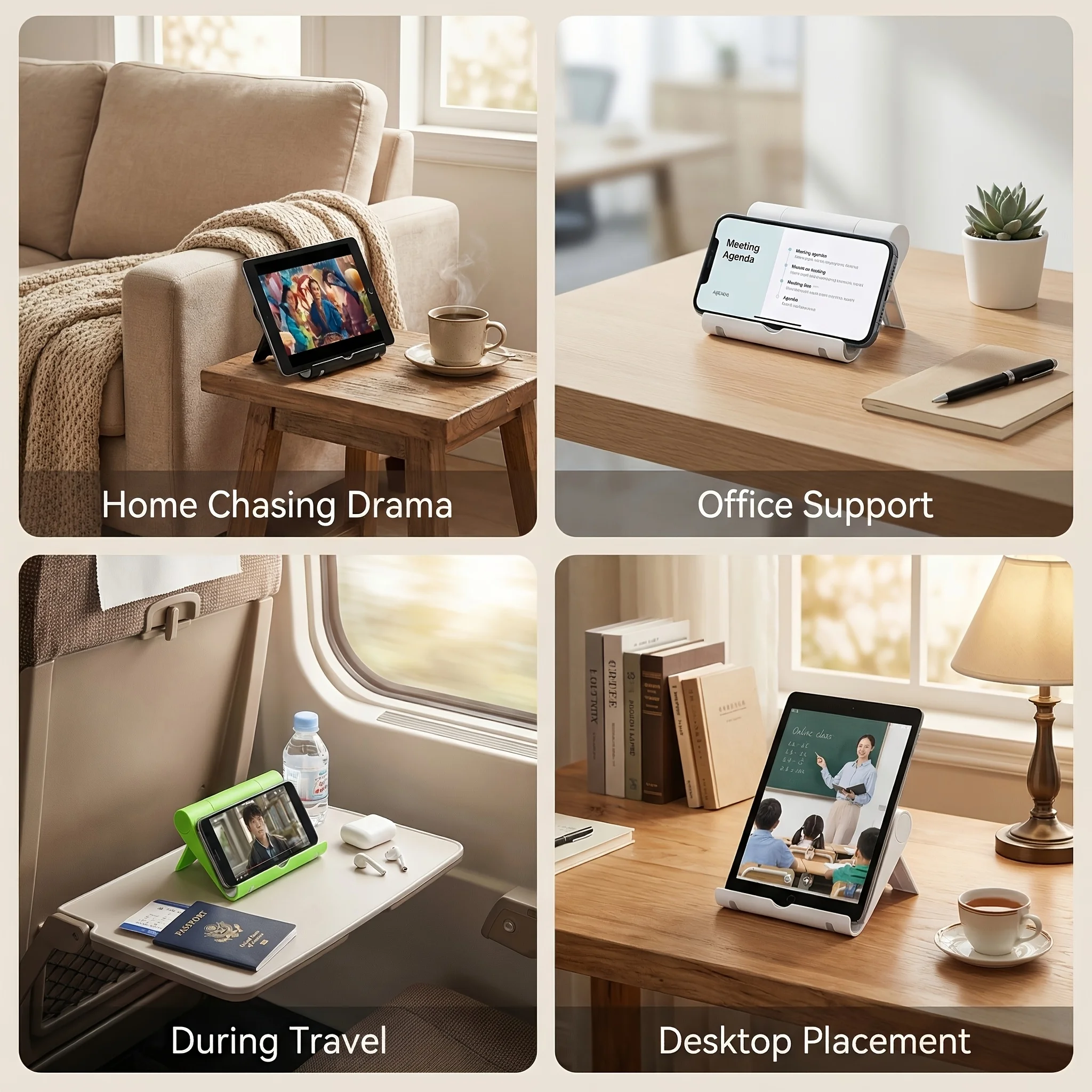 Desktop-Telefonständer, universeller Tablet-Ständer, multifunktionaler faltbarer tragbarer Telefonständer für den Schreibtisch – Detail 4