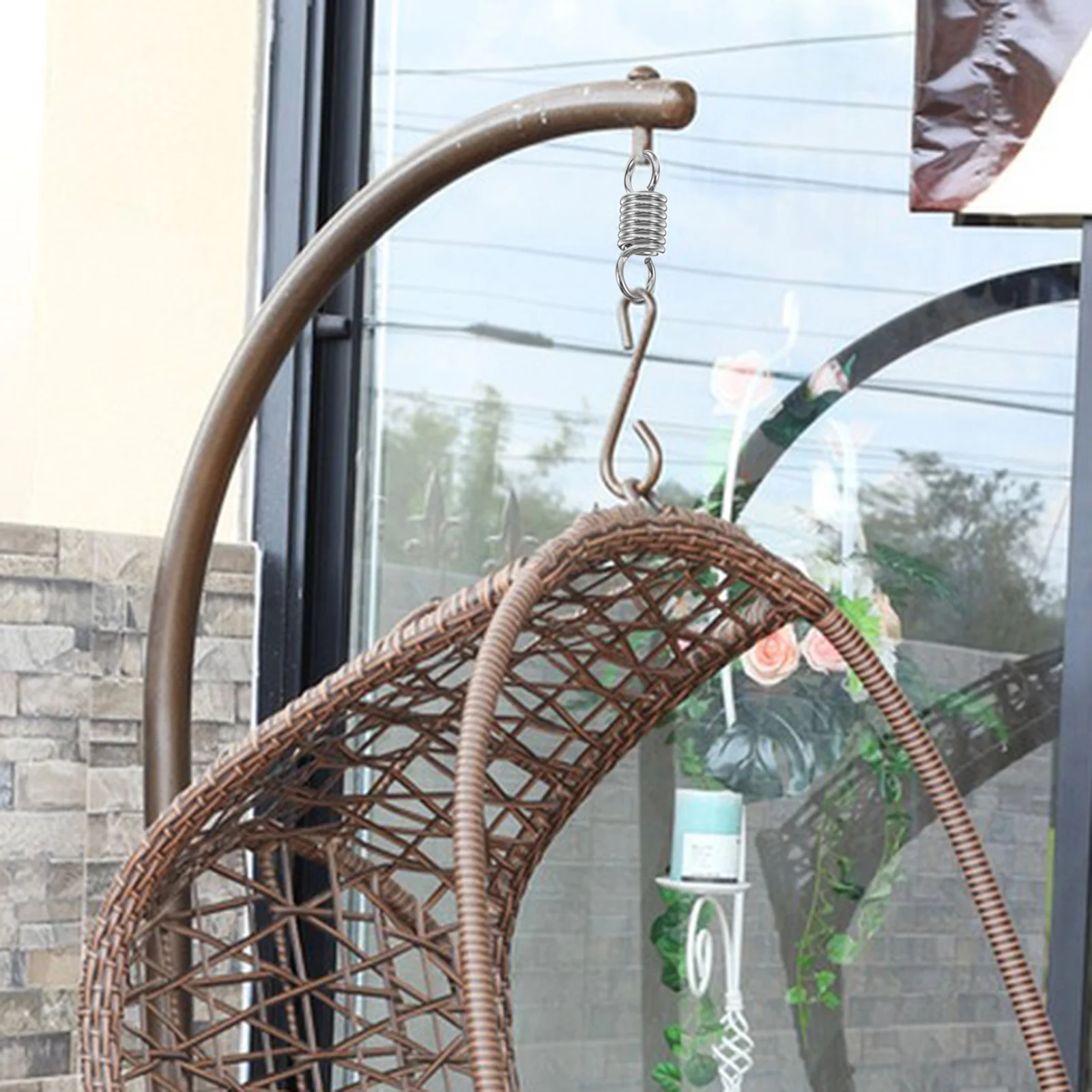 2Pcs Swing Chair Spring Replacement Metal Hammock Hanging Supplies Durable Easy Installation Spring for Egg Chair